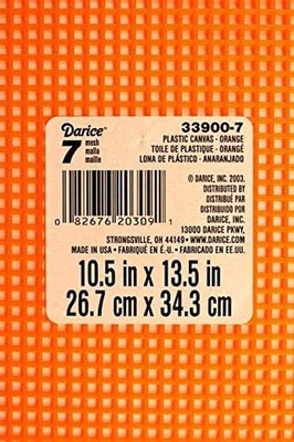 7 Mesh Count Orange Plastic Canvas Sheet 10.5 X 13.5 Inch 1 Sheet - Image 1 of 2