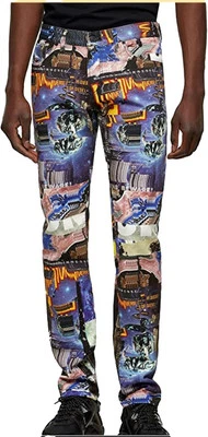 Diesel D-Kras 009VB Hombre Vaqueros W32/L32 Ajustado Estampado Botones Logo Pvp - Imagen 1 de 4