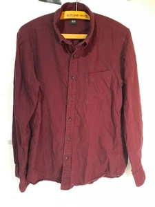 Camisa Uniqlo Talla S Lino Manga Larga Calce Relajado Diseño Básico Borgoña - Imagen 1 de 12
