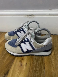 New Balance 574 Rugged Trainers Kids UK 4 Navy Suede Lifestyle Shoes GC574DN2 - Picture 1 of 7