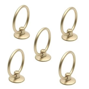 5Pcs Gold Ring Drawer Pulls, Brass Cabinet Ring Handles Drop Ring Knobs Single - Picture 1 of 8