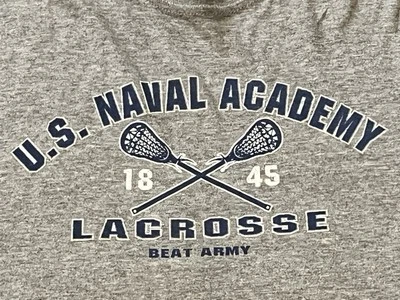 Camiseta Azul Marino Guardiamarinas Navel Academy Gris Para Hombres XL 1845 Lacrosse Beat Ejército Logo Foto 1 de 4