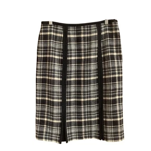 Jenne Maag Rock Damen Medium schwarz grau kariert 100 % Wolle gefüttert Made USA F70Z - Bild 1 von 11