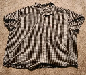 Camisa Levi's Para Hombre 4XL Negra Blanca Gris A Cuadros Manga Corta Abotonada - Imagen 1 de 7