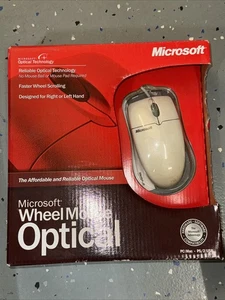 Vintage 2002 Microsoft Wheel Mouse Optical PC/Mac WO116722 PS/2 USB NEW - Picture 1 of 2