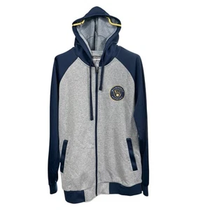 G-III Sports by Carl Banks Milwaukee Brewers Full Zip Hooded Sweatshirt SZ Large - Picture 1 of 8