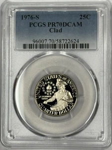 1976-S Washington Quarter PCGS PR70 DCAM Clad Proof Bicentennial - Picture 1 of 2
