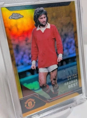 🌟 George Best Topps Chrome Deluxe 2024/25 Manchester United /50 #MC-23 - Image 1 of 3