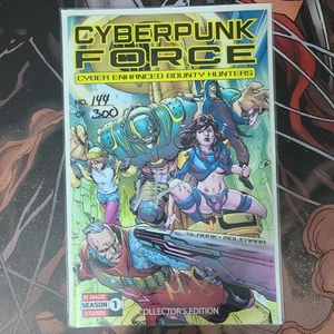 Cyberpunk Force Enhanced Bounty Hunters 1 Collectors's Edition Signed SUPER RARE - Picture 1 of 2
