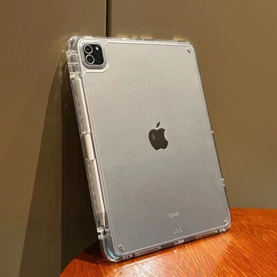 Clear Case Hard Acrylic Cover For iPad Air Pro 11 13 8/9/10th With Pencil Holder - Image 1 of 4