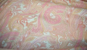 RALPH LAUREN Charles Paisley Coral FABRIC ~ 120" X 97" - Picture 1 of 3