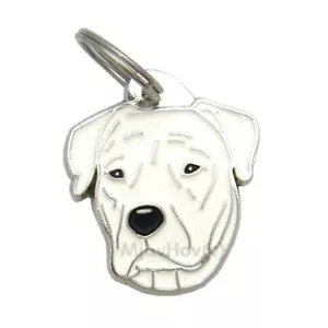 Hundename Ausweisschild, argentinische Dogo, graviert, personalisiert, handgefertigt - Bild 1 von 5