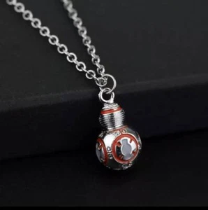 NEW Silver Plated 3D Star Wars The Force Awakens BB8 Robot Necklace - Picture 1 of 1