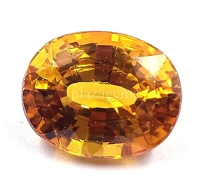 Piedra preciosa suelta de zafiro amarillo natural corte ovalado de 9,20 quilates con certificación EGL 5 ARH - Imagen 1 de 8