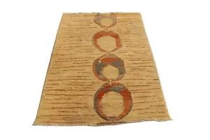 4x6 Ft Beige Oriental Area Rug Afghan Hand Knotted Veg Dye Wool Bedroom Rug - Picture 1 of 10
