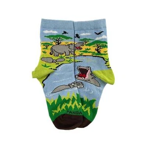 Hippos Playing in a Pond Socks from the Sock Panda (Ages 3-7) - Picture 1 of 7