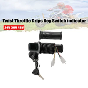 24V 36V 48V Twist Throttle Grips Key Switch indicator For E Bike Scooter - Picture 1 of 10