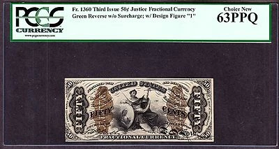 US 50c Fractional Currency Note 3rd Issue FR 1360 PCGS 63 PPQ Ch CU - Image 1 of 2