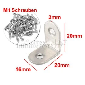 50Stk. Edelstahl Winkelverbinder Holzverbinder Stuhl Lochwinkel Möbelwinkel 20mm - Bild 1 von 12