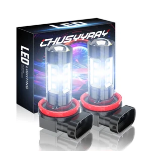 LED Fog Light Bulbs H8 H16 H11 Fog Light Bulb White 6500K High Power DRL Lamps - Picture 1 of 24