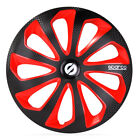 Hubcaps Blinds Sparco Sicily 15-Zoll Black/Red/Carbon Set