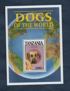 TANZANIA 1994 GREAT DANE DOG BREEDS IN MNH LEAF** - Picture 1 of 1
