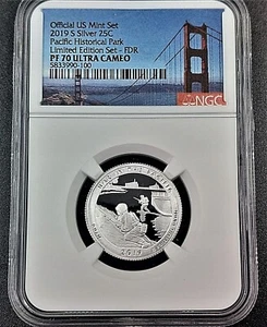 2019-S PACIFIC HISTORICAL PARK GUAM SILVER QUARTER NGC PF70 FDR - Picture 1 of 3