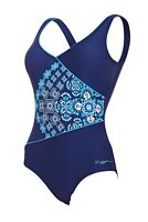 Zoggs Womens Cannon Sporty Swimsuit Size 8 Navy Orange//Blue Fitness
