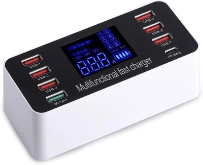 Multiple USB Charger 8-Port Desktop Charging Station Hub with Quick Charge 3.0  - Image 1 of 4