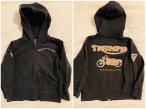 EUC Kids Lucky Brand Triumph Motorcycles Hooded Zip Sweatshirt Navy Size 4T! - Picture 1 of 9