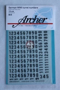 Números de torreta alemana Archer 1/35 de la Segunda Guerra Mundial mediana sólida (negra) AR35042B - Imagen 1 de 1