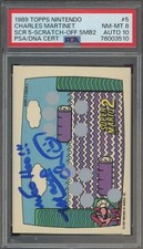 1989 Topps Nintendo Scratch-Off SMB2 5 Charles Martinet Signed PSA 8/DNA AUTO 10