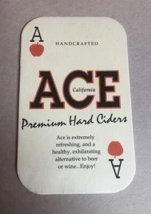 Vintage Ace Hard Cider Drink Coaster Playing Card 4.5”H X 3”W - Picture 1 of 2
