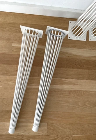 5 vintage heavy duty dining table legs metal rods taper leg fluted look 7 lbs ea Cover