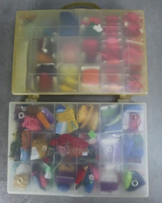 Large Lot Embroidery Floss cross stitch bobbin cards in cases Pink Red Yellow ++ - Image 1 of 4