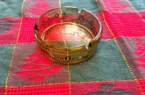Vintage Golden Gate Casino Las Vegas Nevada Amber Green Ashtray - Picture 1 of 5