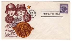 #940 Veterans WWII 1946 FDC - Staehle Army - WAC - Picture 1 of 2
