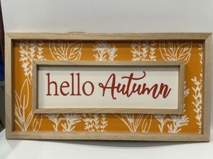 Hello Autumn Inspirational Home Family Life Sign Wall Art Decor 15"x8" - Bild 1 von 5