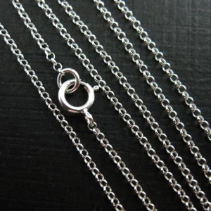 Sterling Silber Halskette 1mm Rolo Kette (alle Größen) Made in Italy - Perlenkette - Bild 1 von 5