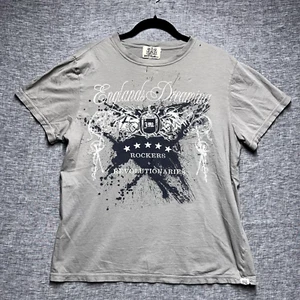 Vintage Men's Juicy Couture T-shirt Gray "England's Dreaming" Size L Y2K Peru - Picture 1 of 9