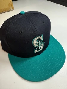 Seattle Mariners Silver "S" Turquoise Bill 7 3/8 - Picture 1 of 3