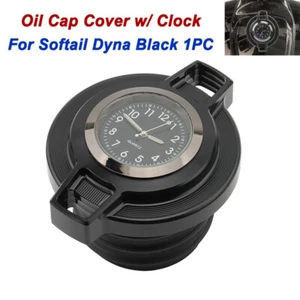 Oil Cap Fuel Gas Tank Cover w/Dial Clock For Harley Softail Breakout Dyna FatBob - Picture 1 of 9