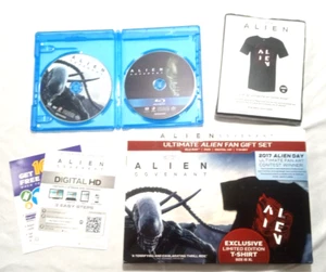 Alien: Covenant ULTIMATE ALIEN FAN GIFT SET Blu-Ray (Watched Once) & New T-Shirt - Picture 1 of 7