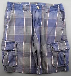 Pantaloncini cargo uomo 2015 Mossimo a quadri blu marrone 100% cotone taglia 34 - Foto 1 di 7