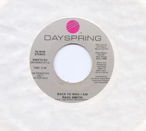 Paul Smith - Back To Who I Am - 45 rpm Radio Promo - Picture 1 of 1