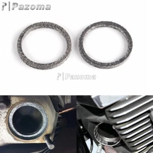 Pair Exhaust Pipe Gaskets / Seals For Harley Sportster XL883 XL1200 Dyna - Picture 1 of 9