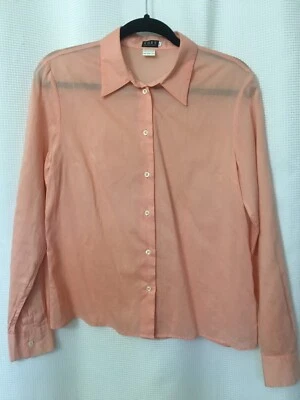 Camisa feminina KORS Michael Kors algodão com botões média top pêssego feita na Itália - Imagem 1 de 4