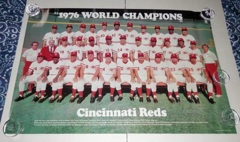 1976 Cincinnati Reds Baseball Team Poster MLB 24x36" Bench Rose Griffey Foster Cover