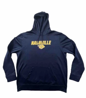 Sudadera con capucha para hombre Nashville Predators Majestic azul marino talla XL Foto 1 de 4
