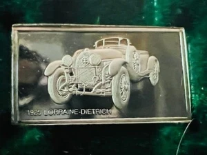 Franklin Mint Silver Bar Mini Ingot 1975 Centennial Car 1925 Lorraine Dietrich - Picture 1 of 4